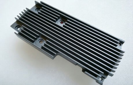CNC machined aluminum 6061 heat sink with black anodized finish