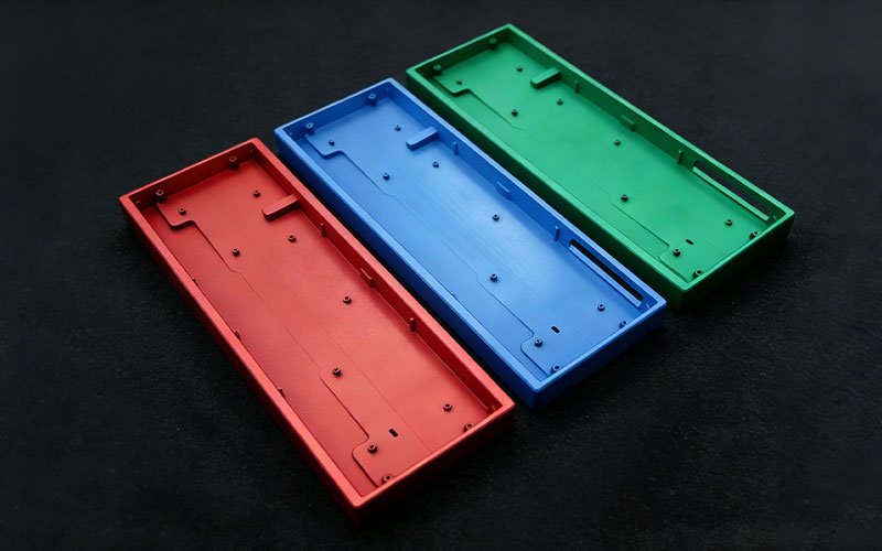 Assembled Custom CNC Keyboard Case made from Aluminum 6063 with matte anodized finish.