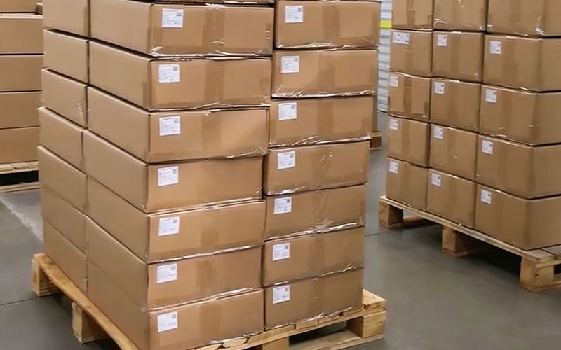 Finished CNC machined components securely packaged in custom foam inserts for global shipping.