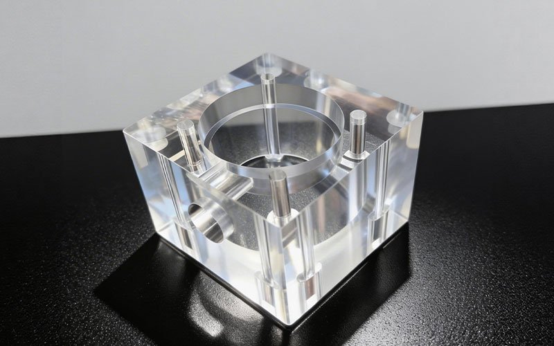 Custom CNC machined clear acrylic manifold