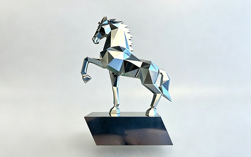 Custom decorative sculpture by CNC machining.