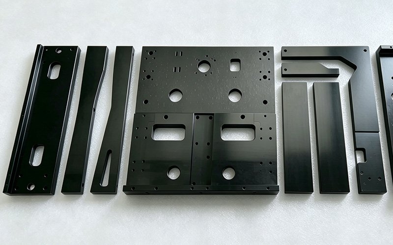 CNC Milled Aluminum Automation Parts – Black Anodized Finish CNC milled aluminum automation equipment parts with black anodizing surface finish