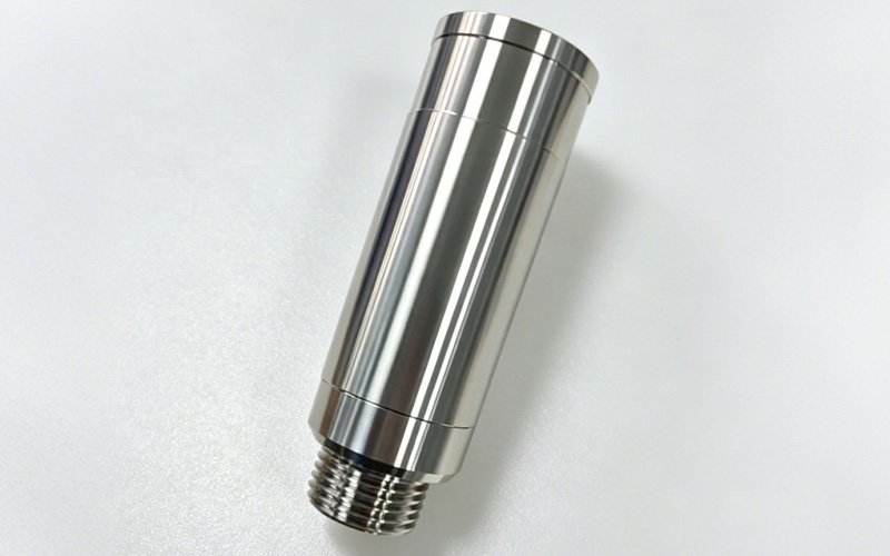 Custom precision turned 316L stainless steel detector housing with Ra0.4 surface finish for marine exploration