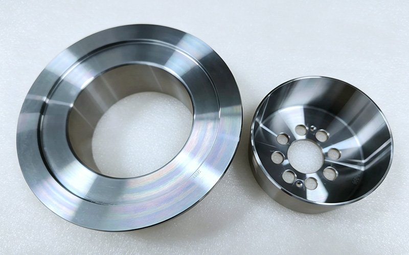 Precision turned alloy steel harmonic drive flex spline and circular spline after turning operation