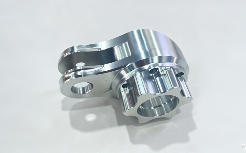5-axis CNC machined 7075-T6 aluminum joint connector, as-machined finish