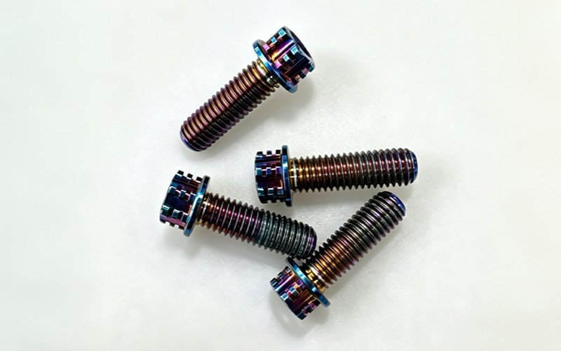 Custom Ti-6Al-4V titanium flange bolts with knurled heads