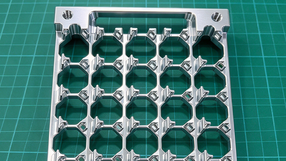 Thin-wall hollowed-out aluminum part machined without warping